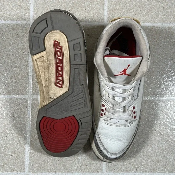 Nike Air Jordan 3‎ White Cement Reimagined GS Size 6.5Y Boys Sneakers DM0967-100 - Picture 4 of 7